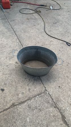 Galvanized Metal Wash Tub with Handles