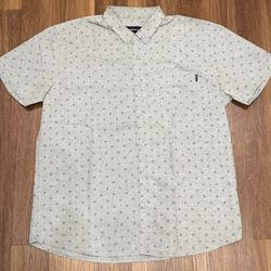 Molokai Surf  XXL [2XL] Grey Checkered Button Up Bottom Down Short Sleeve Casual Shirt