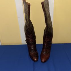 Brown 4” Snake Skin Vintage Boots