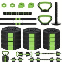 Octagonal Multifunctional Adjustable Dumbbell, Kettlebell, Barbell Three In One Set Without Black Or Green, Weighing 50 Pounds, Exercises All Muscles 