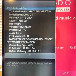Vizio 50" Tv And Stand
