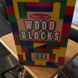 Melissa and Doug woodblocks hundred colored and shaped blocks