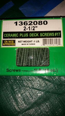 Ceramic deck screws green 1lb box