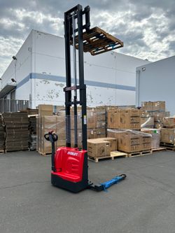 Fully Electric Stacker Forklift • Industrial Pallet Lifter • Warranty Included