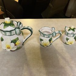 Tea Pot Creamer And Sugar Bowl 