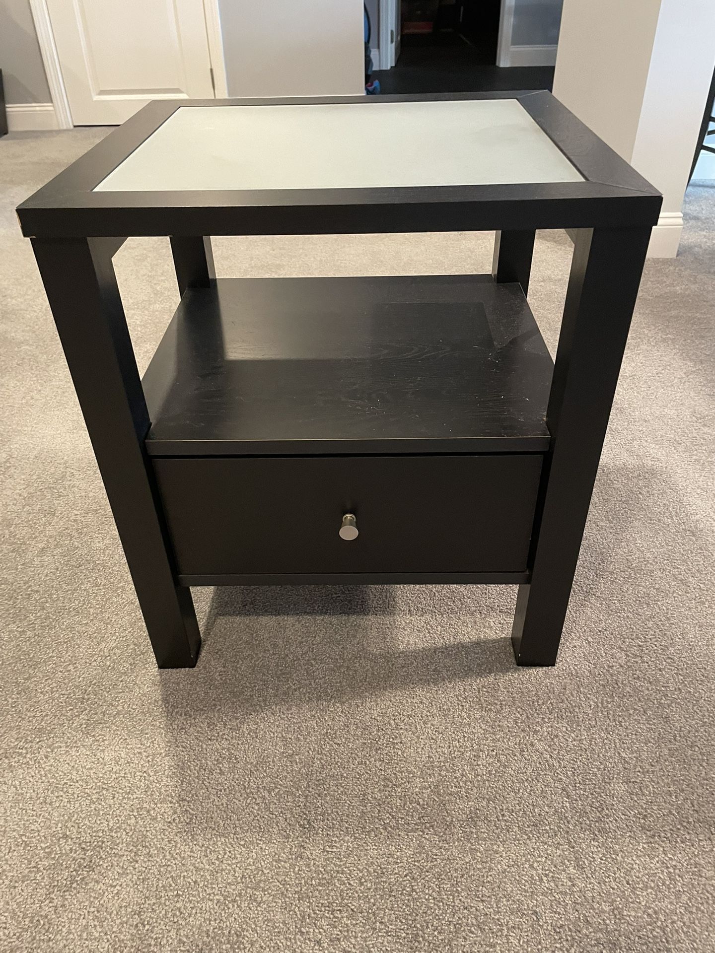Black glass topped occasional table