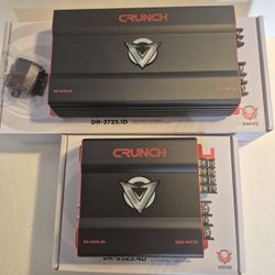CRUNCH 3725 WATTS MONOBLOCK 1 OHM BUILT IN CROSSOVER WITH BASS CONTROL & 2525 WATTS 4 CHANNEL BUILT IN CROSSOVER CAR AMPLIFIER