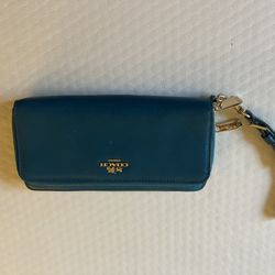 Coach Wallet, teal Leather