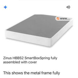 Brand new in the box Zinus King Size SmartBoxSpring Foundation. This is a durable metal foundation that replaces a traditional bulky box spring. • Siz