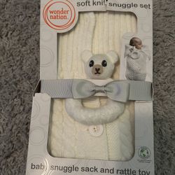 Baby Snuggle Sack Set With Rattle Toy