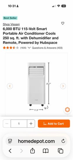 Vissani 6000 BTU Portable Air Conditioner