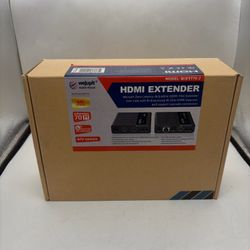 HDMI Extender Over Single CAT5E/6 Ethernet Network Cable 1080P 4K HDR 70M 230FT