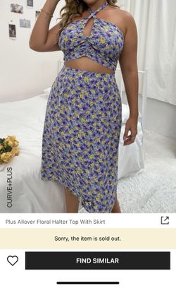 SHEIN Woman Floral Crop Top/skirt Set