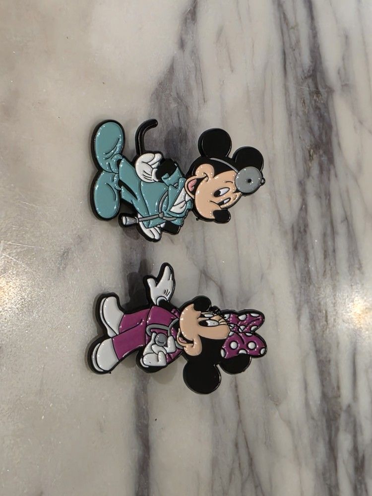Doctor Mickey Mouse and Nurse Minnie Mouse Enamel Pins