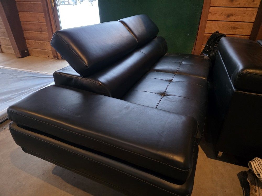 Black L-Shaped Couch