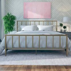 New Inbox King Metal Bed Gold Mattress Not Included 