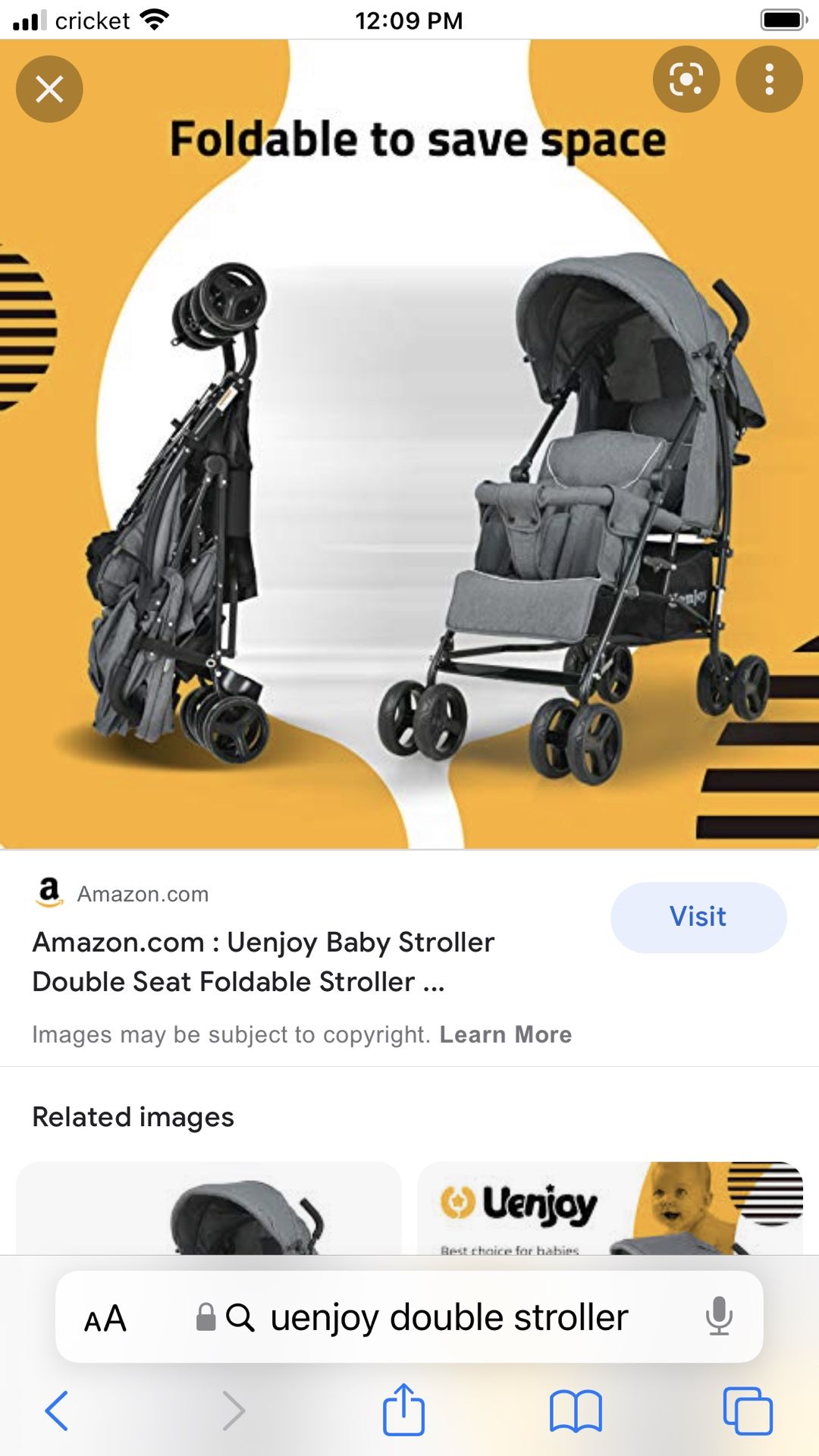 Uenjoy Double Stroller