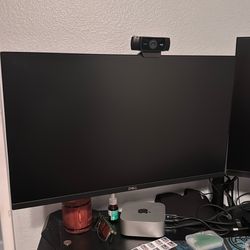 Two monitors and adjustable arms (dell and Samsung)
