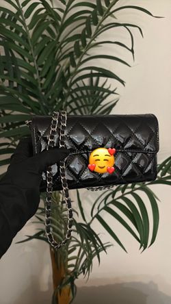 Black coco wallet on a chain