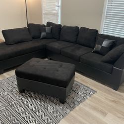 MULTI-COLOR SECTIONAL, AVAILABLE IN BLACK , GRAY , BROWN AND RED! $595 WITHOUT OTTOMAN $645 WITH!  
