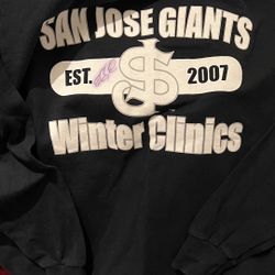 SJ Giants Fan Signed Shirt Youth Large Long Sleeve
