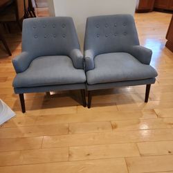 Set Of Two Blue Chairs