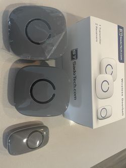 SadoTech Model CX Waterproof Wireless Doorbell Kit Battery Operated with 2 Push Button Transmitters and 1 Receiver