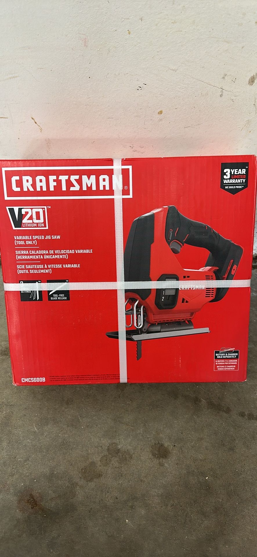 CRAFTSMAN V20 20-volt Max Variable Keyless Cordless Jigsaw (Battery and Charger Not Included) Item #1045305 | Model #CMCS600B