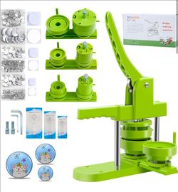 MK Bear Button Maker Machine Multiple Sizes 1+1.25+2.25in, Button Pin Maker Kit for DIY Gifts, Badge Press Machine with Free 300PCS 25+32+58mm Badge M