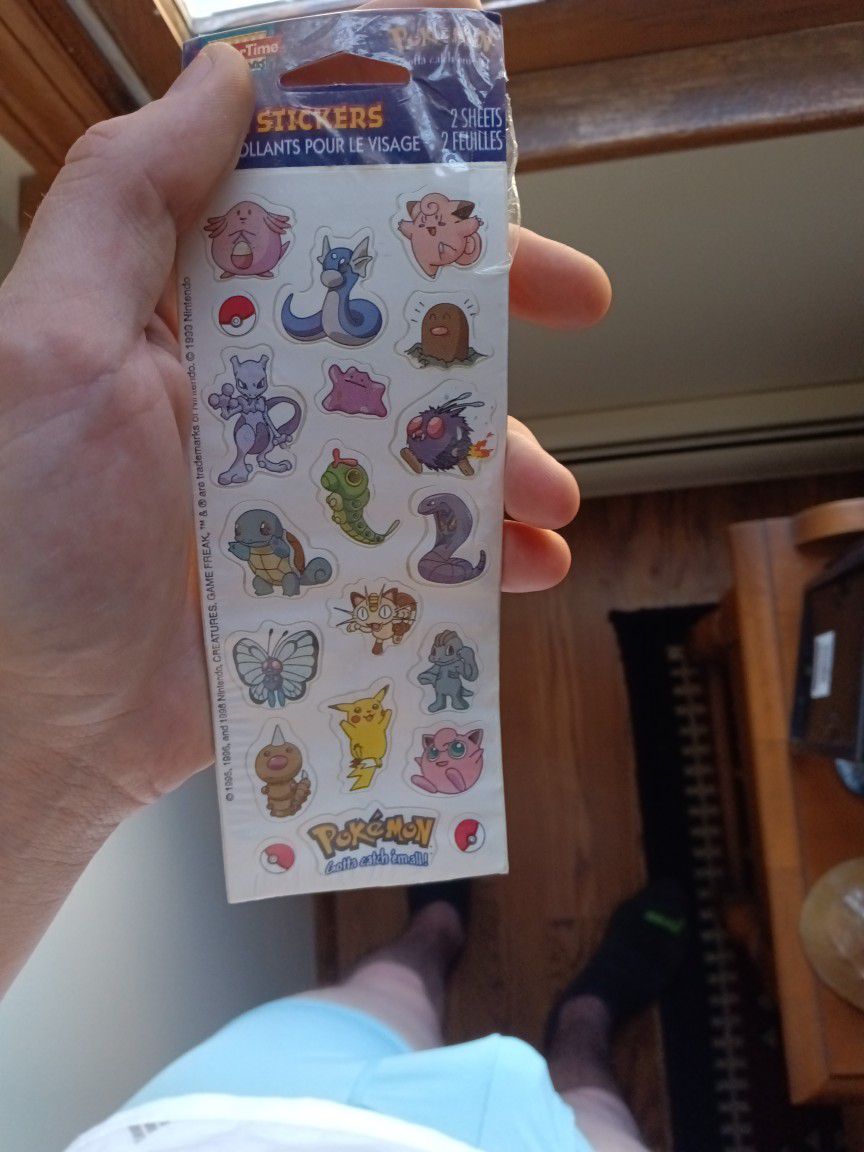 Vintage 1999 Pokemon Stickers Still In Plastic 