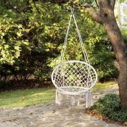Milky Garden Hammock Chair Swing With LED Lights For Indoor Outdoor Play Ground, Balcony, Tree