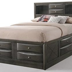 Bookcase King Size Bed W/ Storage Space