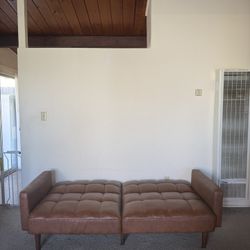 Leather Futon Sofa Couch 