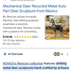 Metal Deer Sculpture 