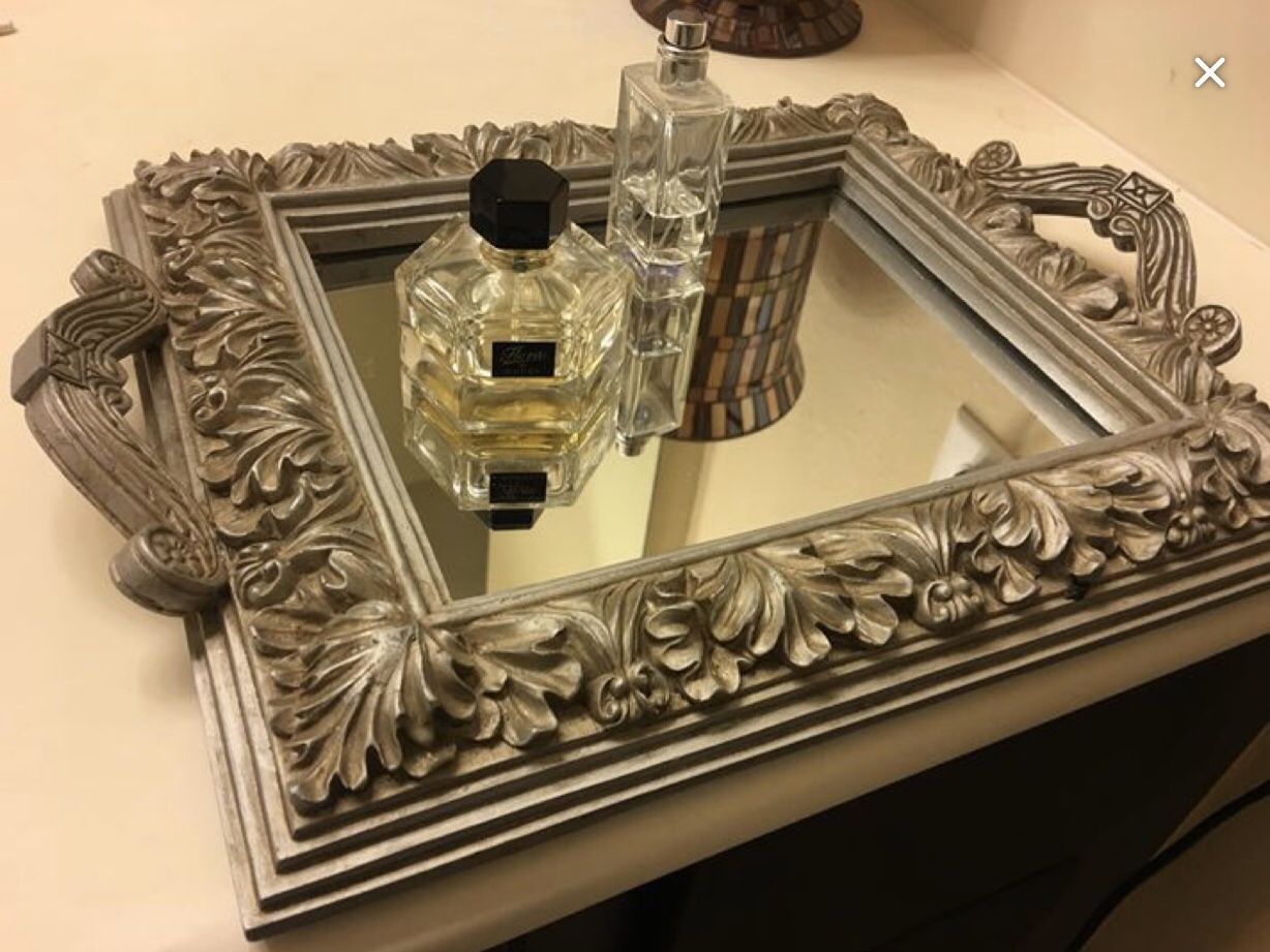 Mirrored ornate tray