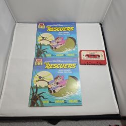 Walt Disney's The Rescuers Vintage Read(2) Along Book & Cassette Tape (HC)