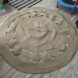 World Market 6 foot diameter woven rug