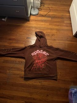 Sp5der Web Brown Hoodie