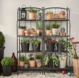 IKEA LÄCKÖ (7 Total) Outdoor Metal Shelving Units – 4-Tier Plant Stands / Storage Racks - Dimensions: 63”H x 24”W x 12”D