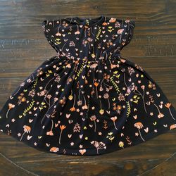 Girls tiny tribe black floral summer dress size 7
