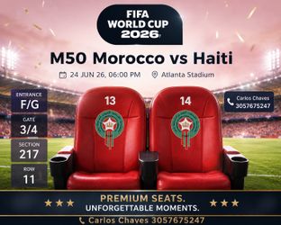 Marroco Vs Haiti WC 26 tickets