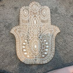 Wooden hamsa Hand  Wall Decor