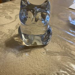 Orrefors Crystal Owl Made In Sweden Signed