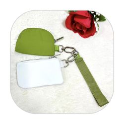 Chic Dual Pouch Waterproof Wristlet Coin Bag Card Holder Key chain with Zipper Closure 