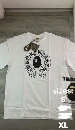 chrome x bape white tee