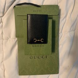 Black Gucci Horsebit Card Holder 