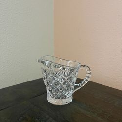 Vintage Crystal Creamer Pitcher_3.5” Tall