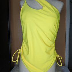 Yellow Cross Over Shoulder Bathing Suit