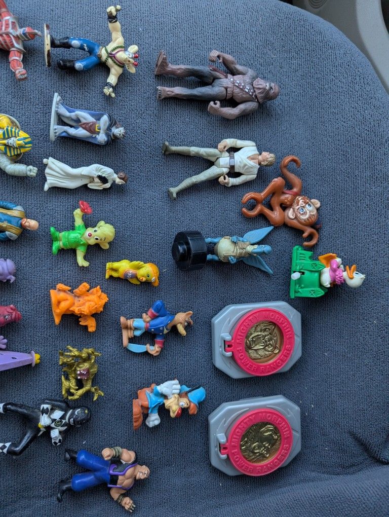 Vintage toy lot - Star Wars, Power Rangers, Flintstones, Gargoyles, Disney, and more