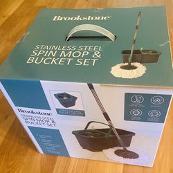 STAINLESS STEEL SPIN MOP & BUCKET SET  - Brand New in box !! 